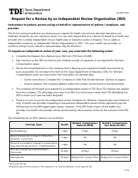 Document preview: Form LHL009 Request for a Review by an Independent Review Organization (Iro) - Texas