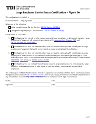 Document preview: Form LAHR337 Large Employer Carrier Status Certification - Figure 50 - Texas