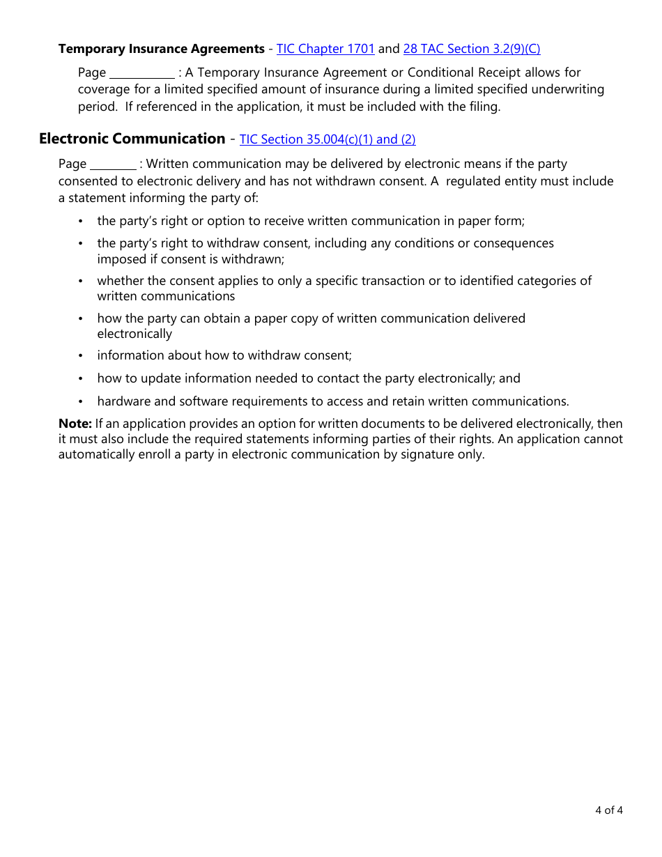 Form LAC013 Annuity and Life Applications Checklist - Texas, Page 4