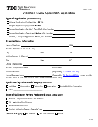 Form LHL005 Utilization Review Agent (Ura) Application - Texas