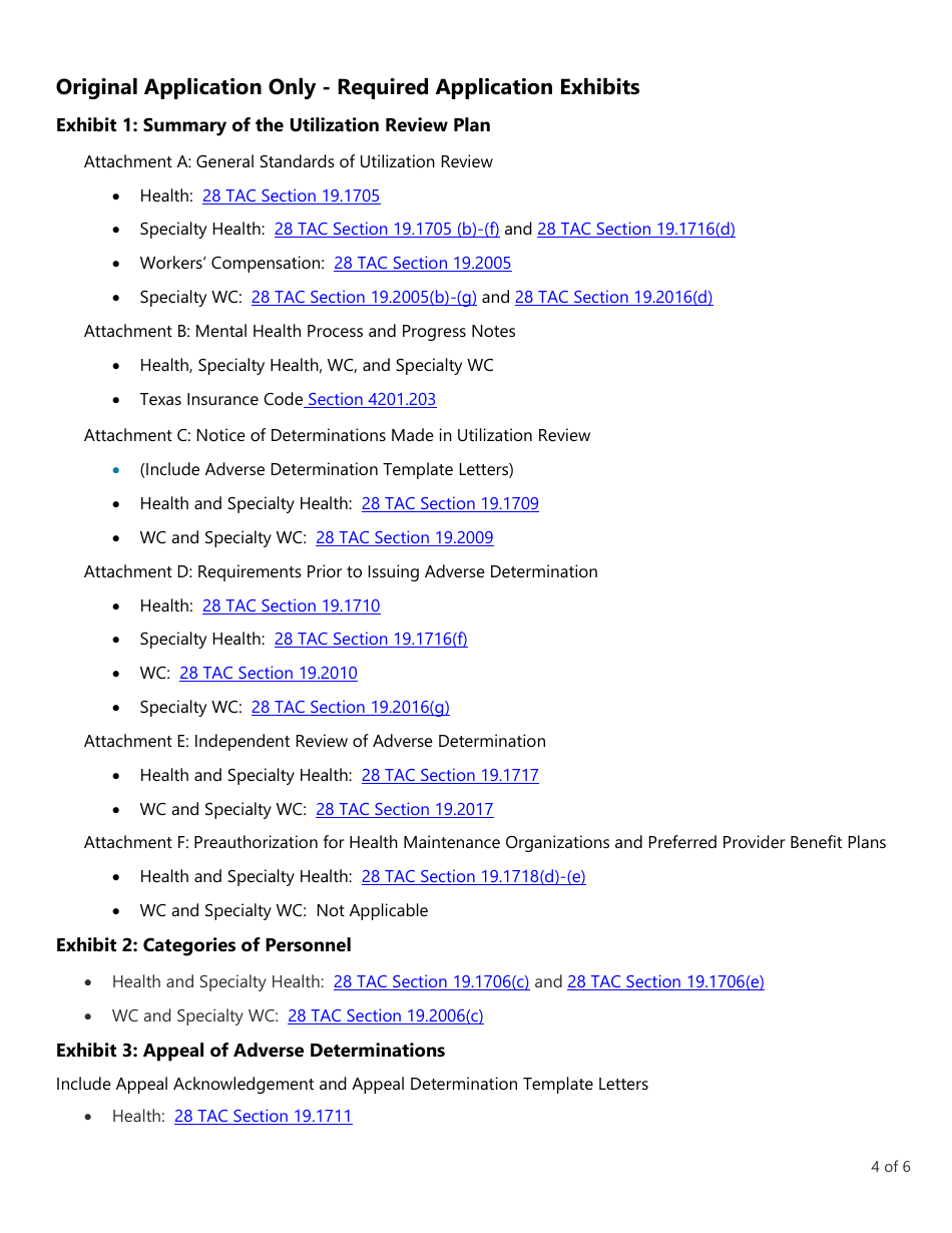 Form LHL005 Utilization Review Agent (Ura) Application - Texas, Page 4