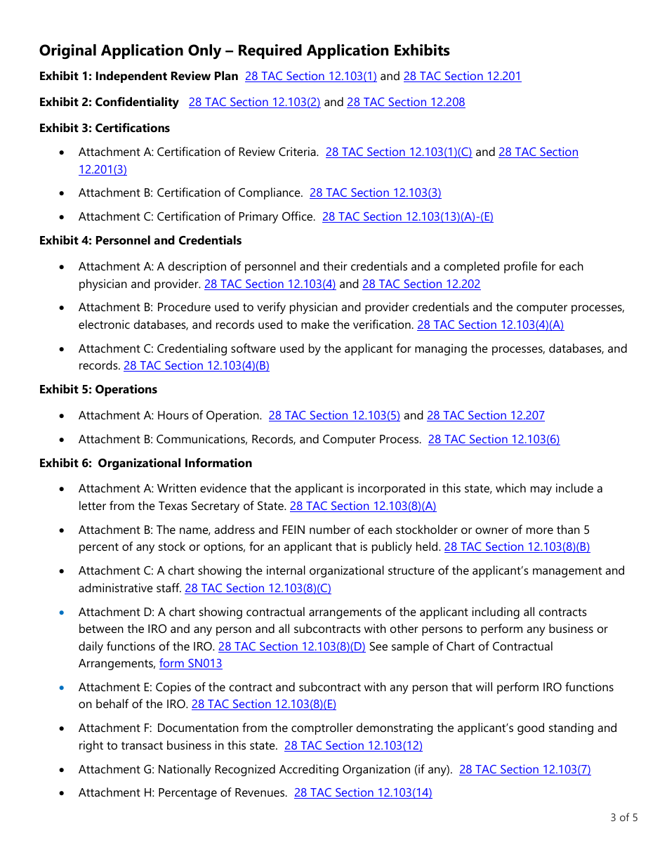 Form LHL006 Independent Review Organization (Iro) Application - Texas, Page 3