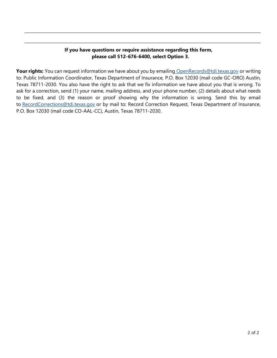 Form LHL715 Provider Network Contracting Entity Registration or Exemption of Affiliates Form - Texas, Page 2