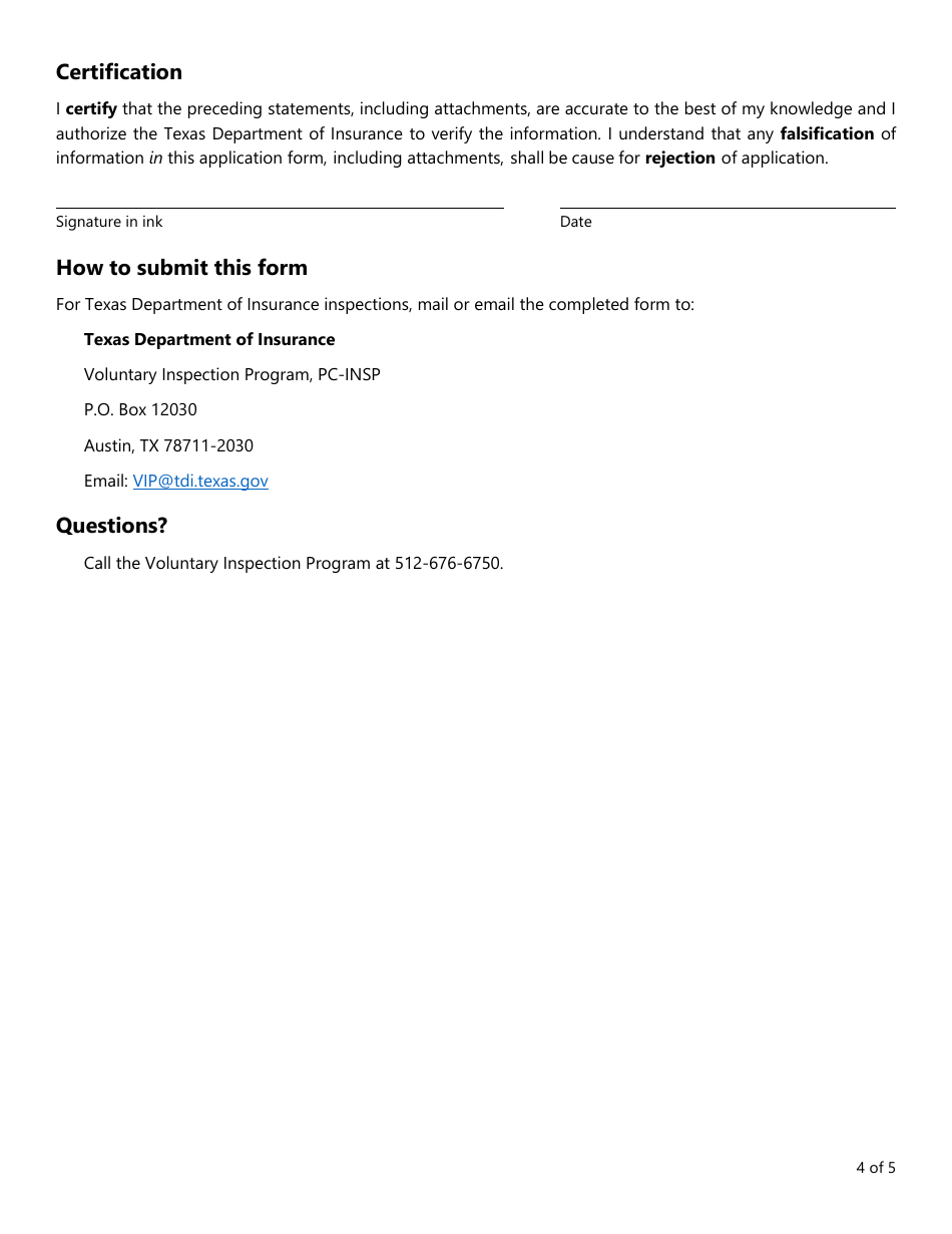 Form PC357 (VIP-3) Vip Application for Residential Property Inspector License / Certification - Texas, Page 4