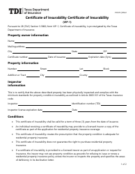 Document preview: Form PC372 (VIP-1) Certificate of Insurability - Texas