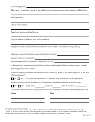 Form LHL705 Workers&#039; Compensation Health Care Network Application - Texas, Page 3