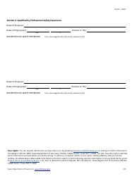 Form PC391 Field Safety Representative With Specialty in Hospitals Qualification Review - Texas, Page 2