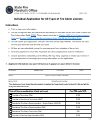 Document preview: Form SF032 Individual Application for All Types of Fire Alarm Licenses - Texas