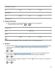 Form SF032 Individual Application for All Types of Fire Alarm Licenses - Texas, Page 2