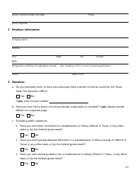 Form SF027 Fire Extinguisher Apprentice Permit Application - Texas, Page 2