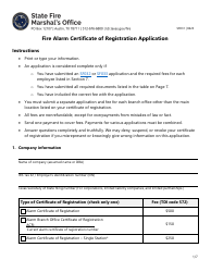 Document preview: Form SF031 Fire Alarm Certificate of Registration Application - Texas