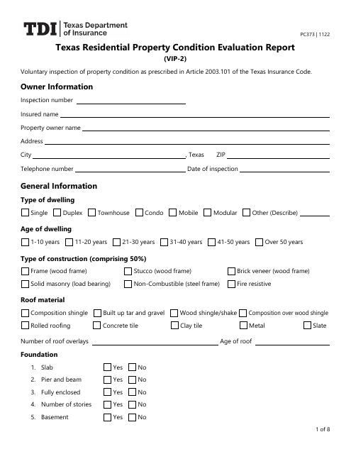 Form PC373 (VIP-2)  Printable Pdf