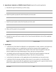 Form SF043 Application for a Fireworks License or Permit - Texas, Page 4