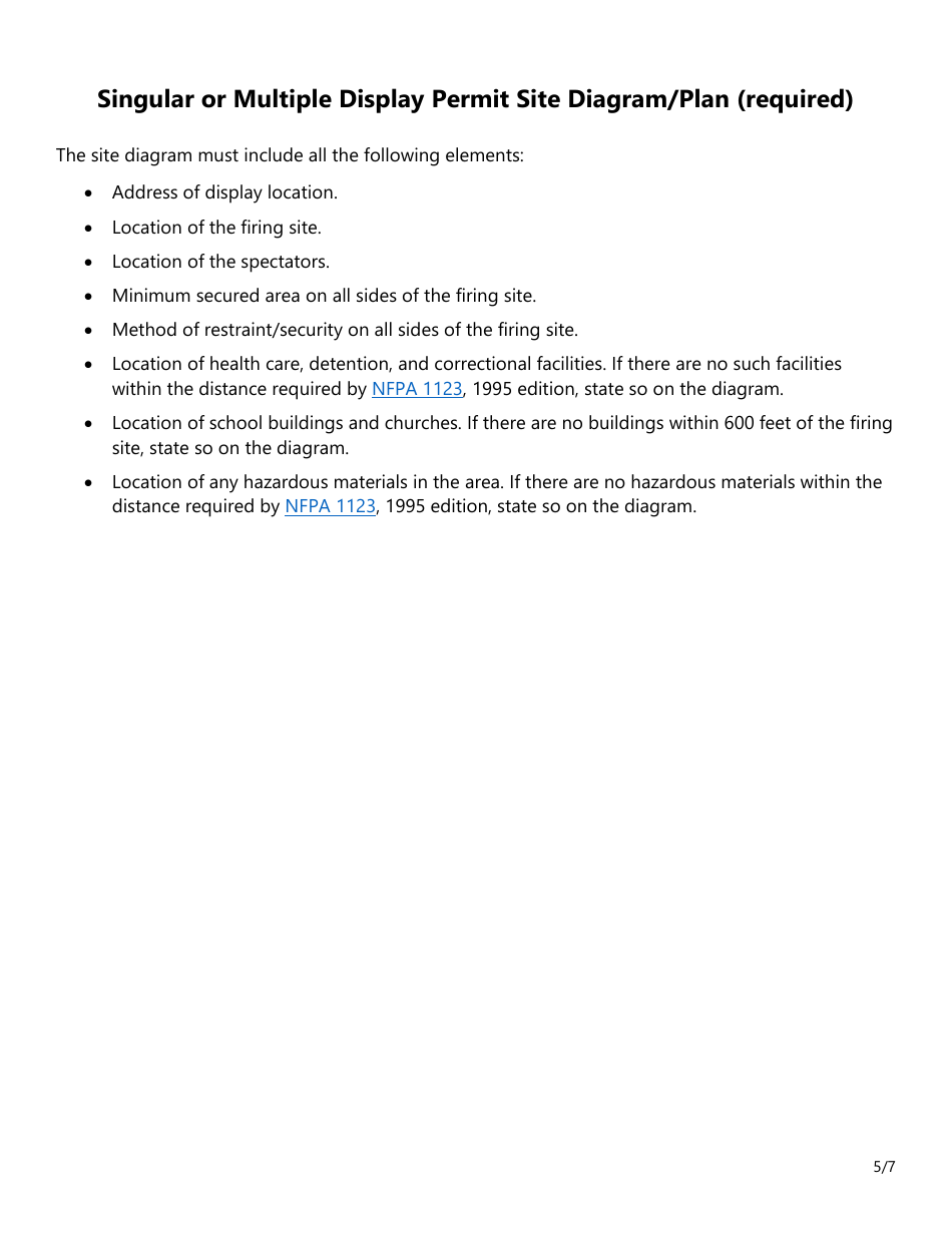Form SF044 Permit Application for Class B Fireworks (1.3g) Singular or Multiplevdisplay - Texas, Page 5