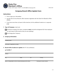 Document preview: Form SF054 Company Branch Office Update Form - Texas
