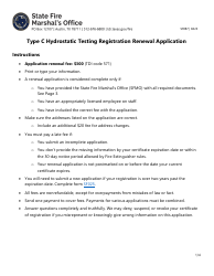 Document preview: Form SF087 Type C Hydrostatic Testing Registration Renewal Application - Texas