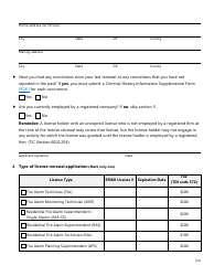 Form SF094 Individual License Renewal Application for All Types of Fire Alarm Licenses - Texas, Page 2