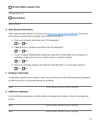 Form SF025 Fire Extinguisher Certificate of Registration Application - Texas, Page 3