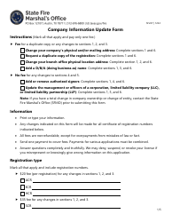 Form SF227 Company Information Update Form - Texas