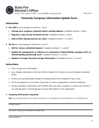 Document preview: Form SF230 Fireworks Company Information Update Form - Texas