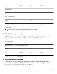 Form SF230 Fireworks Company Information Update Form - Texas, Page 2
