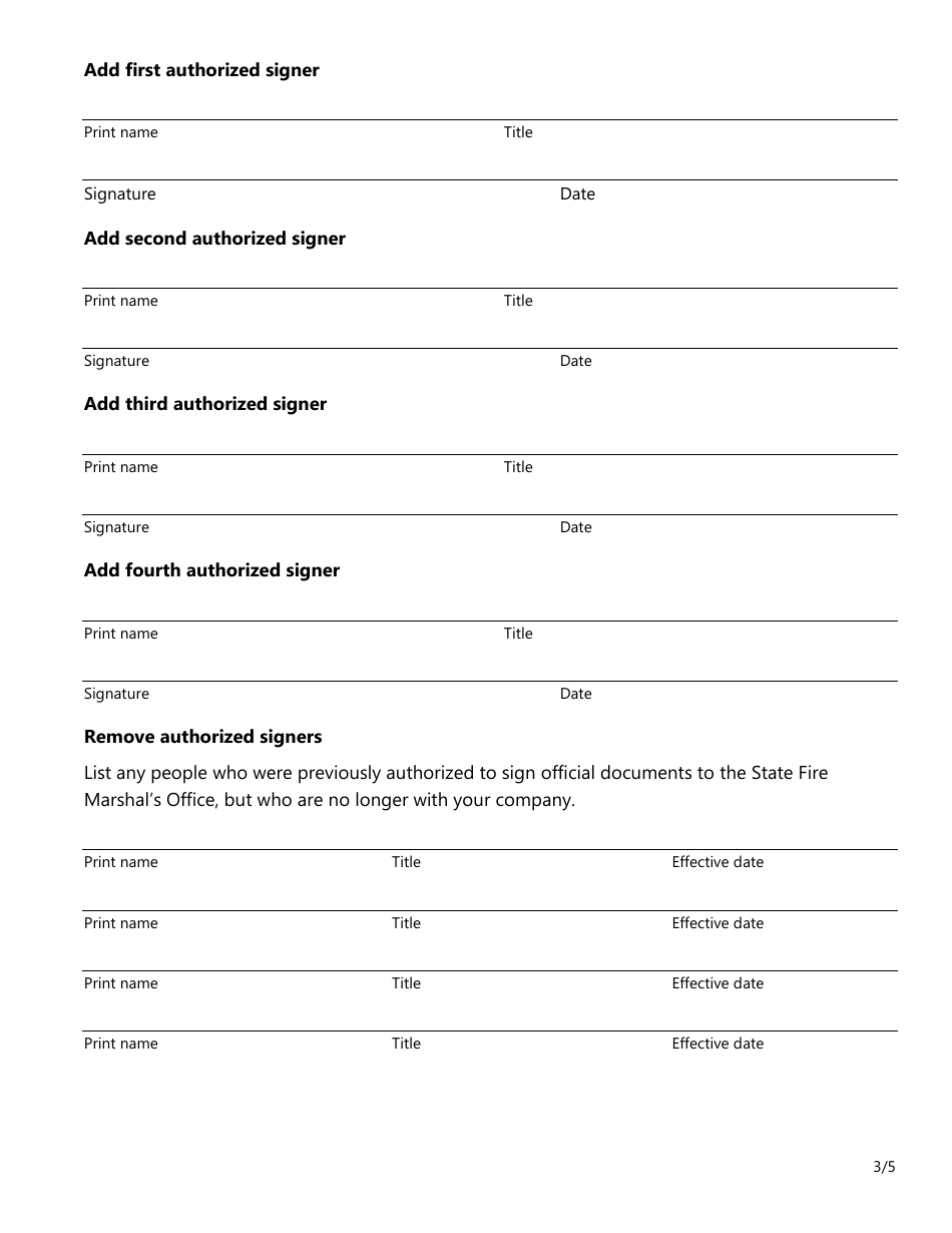 Form SF230 Fireworks Company Information Update Form - Texas, Page 3