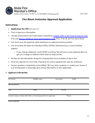 Document preview: Form SF247 Fire Alarm Instructor Approval Application - Texas