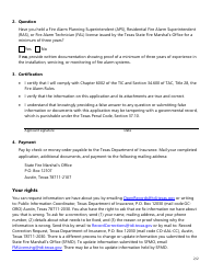 Form SF247 Fire Alarm Instructor Approval Application - Texas, Page 2