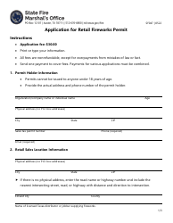 Document preview: Form SF047 Application for Retail Fireworks Permit - Texas