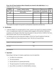 Form SF091 Company Renewal Application for Fireworks License - Texas, Page 3