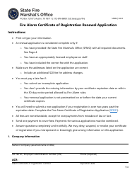 Document preview: Form SF084 Fire Alarm Certificate of Registration Renewal Application - Texas