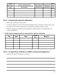 Form SF600 Fireworks Online Application Supplement - Texas, Page 2