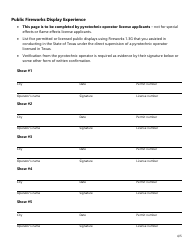 Form SF045 Individual Application for a Pyrotechnic, Special Effects, and Flame Effects Operator&#039;s License - Texas, Page 4