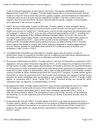Form DHCS4469 Provider Agreement - Family Pact (Planning, Access, Care, and Treatment) Program - California, Page 3