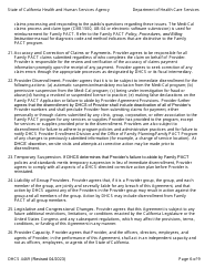 Form DHCS4469 Provider Agreement - Family Pact (Planning, Access, Care, and Treatment) Program - California, Page 6