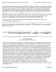 Form DHCS4469 Provider Agreement - Family Pact (Planning, Access, Care, and Treatment) Program - California, Page 9