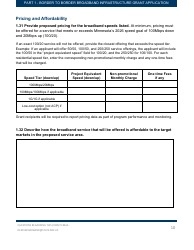 Part 1 Border to Border Broadband Infrastructure Grant Application - Key Application Data - Minnesota, Page 10