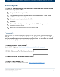 Part 1 Border to Border Broadband Infrastructure Grant Application - Key Application Data - Minnesota, Page 2