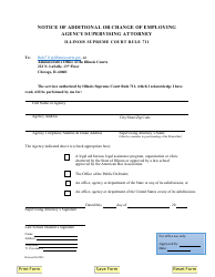 Document preview: Notice of Additional or Change of Employing Agency/Supervising Attorney - Illinois