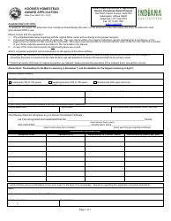 Document preview: State Form 28547 Hoosier Homestead Award Application - Indiana
