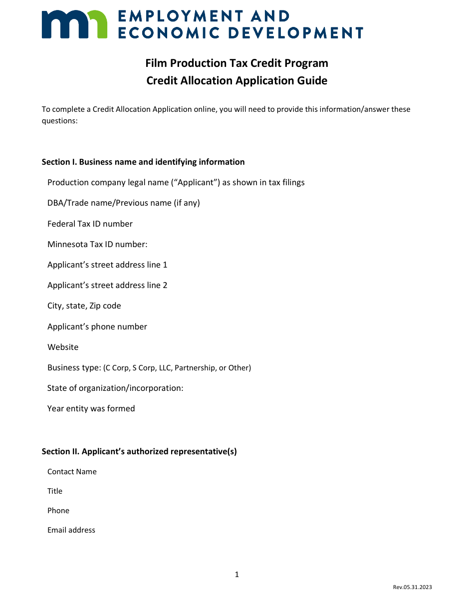 Download Instructions For Credit Allocation Application - Film ...