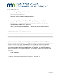 Project Start Certification Form - Film Production Tax Credit Program - Minnesota, Page 2