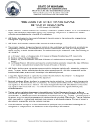 Form 120 Agreement for Deposit of Obligations Other Than Retainage - Montana, Page 4
