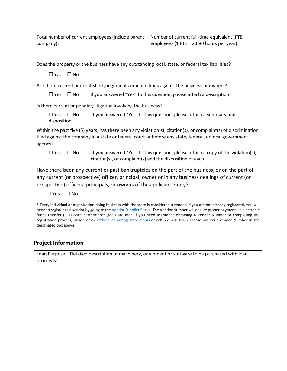 Automation Loan Participation Program (Alpp) Application - Minnesota, Page 3
