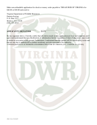 Application for Permit to Stuff and Mount Birds, Animals, or Fish, and Parts of Them for Sale or Compensation (30 - Taxd/31 - Txd2) - Virginia, Page 2