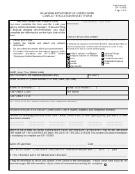 Document preview: DOC Form OP-110205 Attachment A Conflict Resolution Request Form - Oklahoma