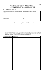 Document preview: DOC Form OP-110260 Attachment A Position Description Questionnaire - Oklahoma