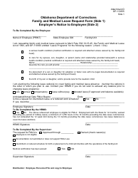 DOC Form OP-110355 Attachment D Family and Medical Leave Request Form - Oklahoma