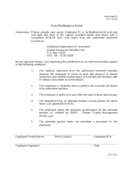 Document preview: DOC Form OP-110345 Attachment D First Preference Form - Oklahoma