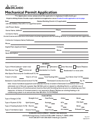 Mechanical Permit Application - City of Orlando, Florida